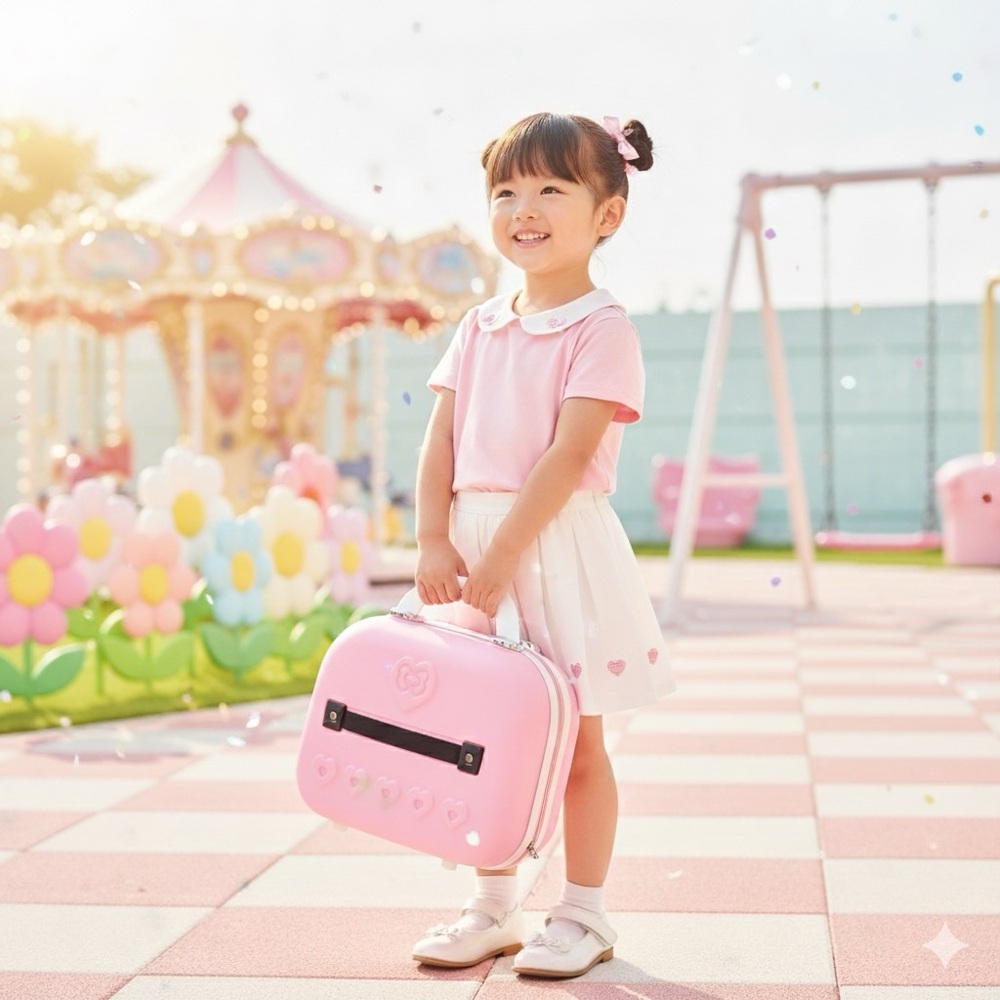 PINK Hello Kitty Travel Cosmetic Case Box Beauty Makeup Case Bag Organizer - Picture 2 of 10